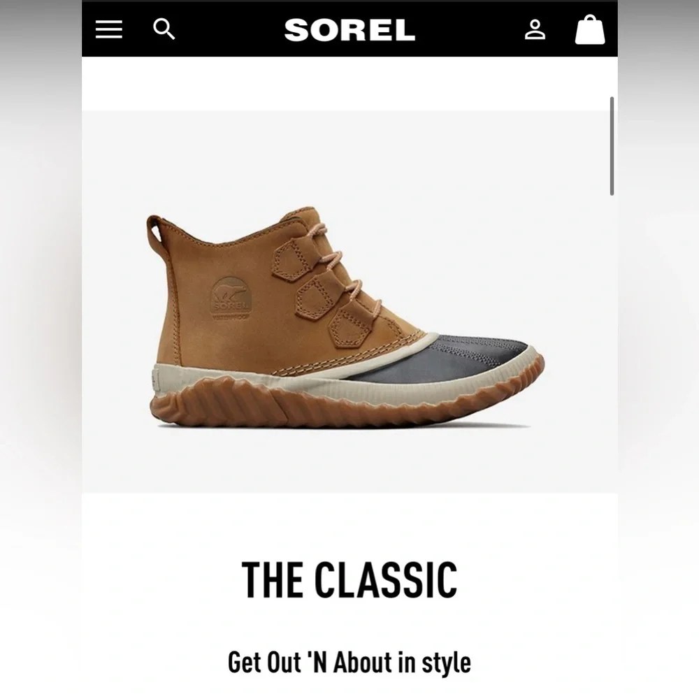 Sorel Out N About Ankle Leather Waterproof Boots shoes Womens Size 7